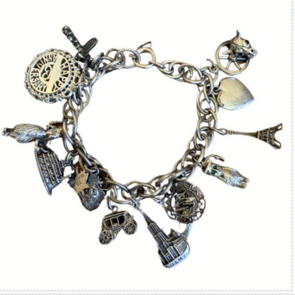 Jewelry - Vintage Sterling Charm Bracelet w/15 Charms